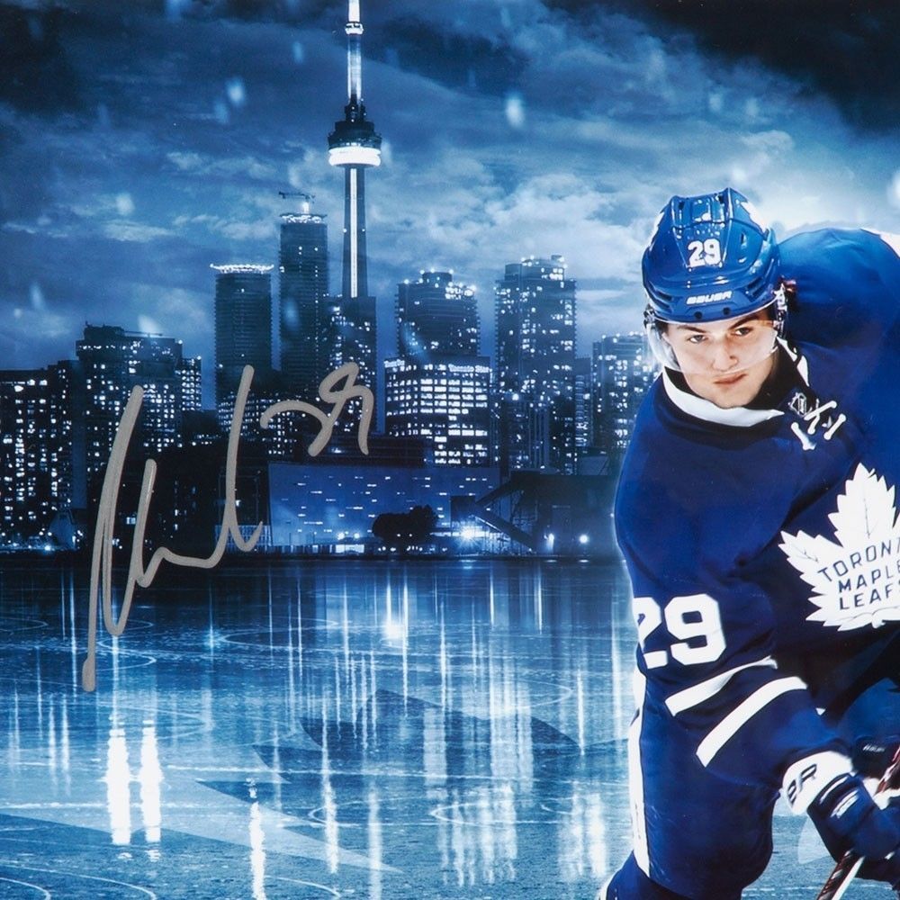 1000x1000 William Nylander Signed Toronto Maple Leafs Toronto Skyline 11x17 Photo (UDA COA)