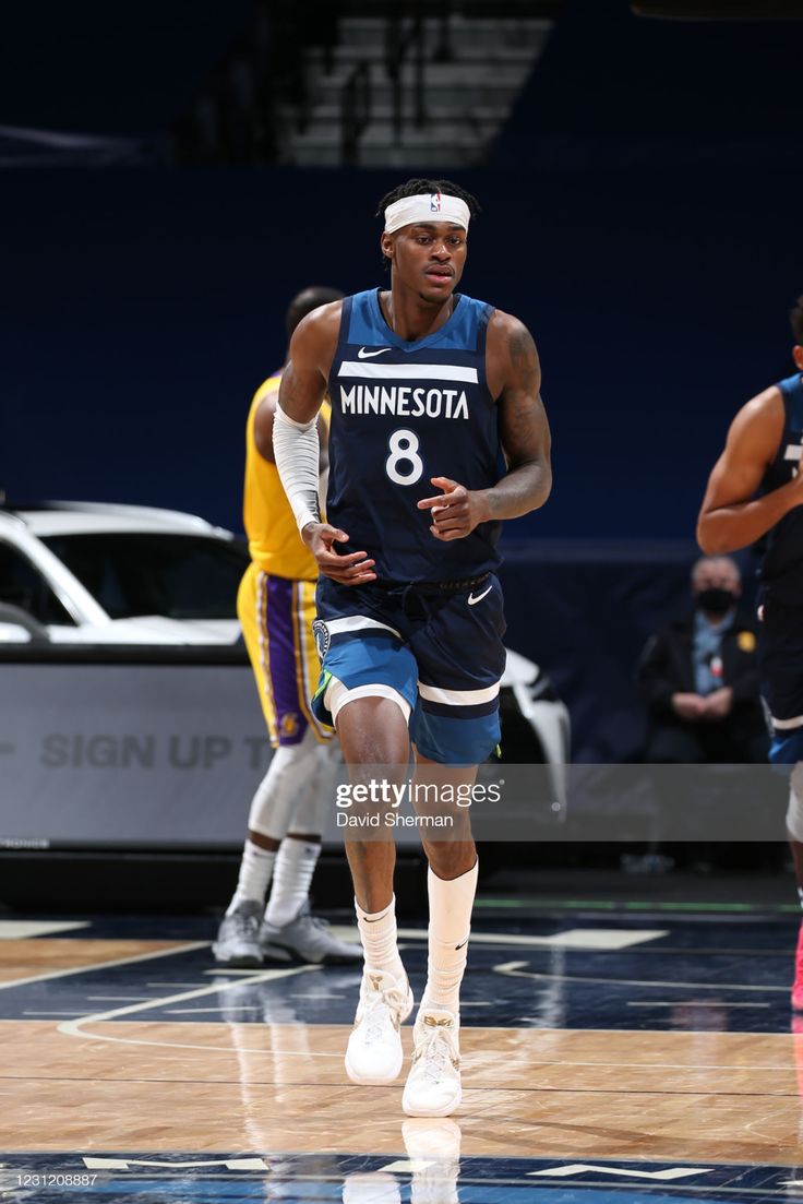 736x1103 Jarred Vanderbilt of the Minnesota Timberwolves looks on during the