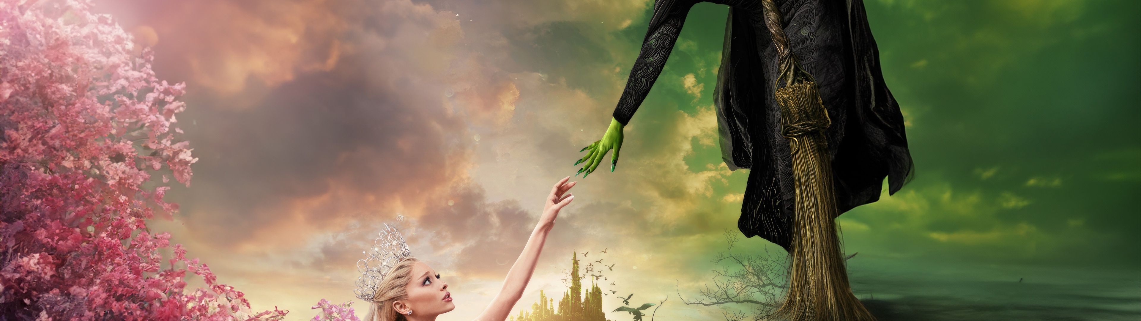 3840x1080 Cynthia Erivo Wallpaper 4K, Ariana Grande, Wicked