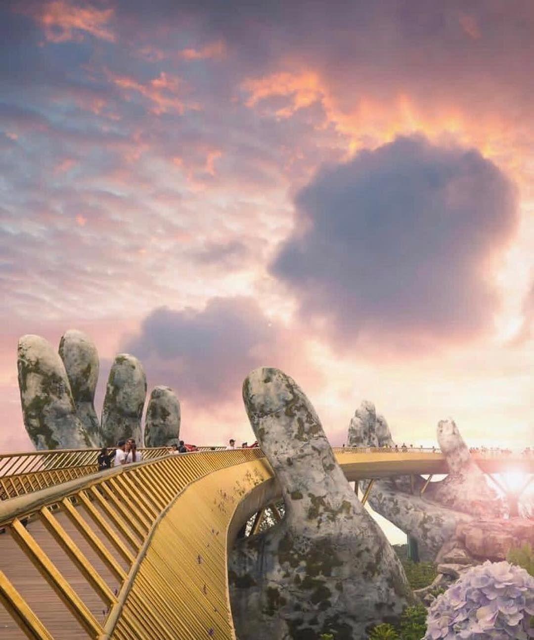 1080x1294 Giant hands raise a bridge Golden Bridge Da Nang Vietnam Giant