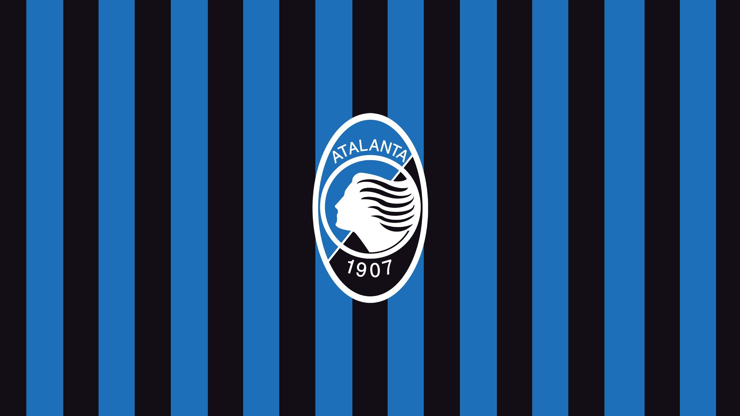 2560x1440 Logo Soccer Blue Lines HD Atalanta B.C Wallpaper