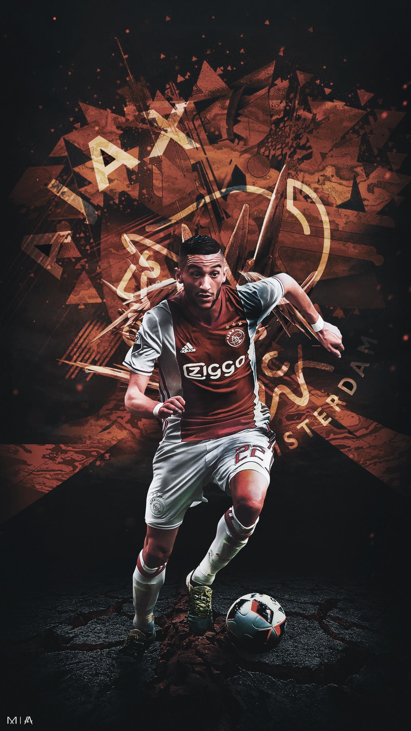 Download wallpapers 4k, Hakim Ziyech, abstract art, Morocco National Team,  fan art, Ziyech, soccer, footballers, n…