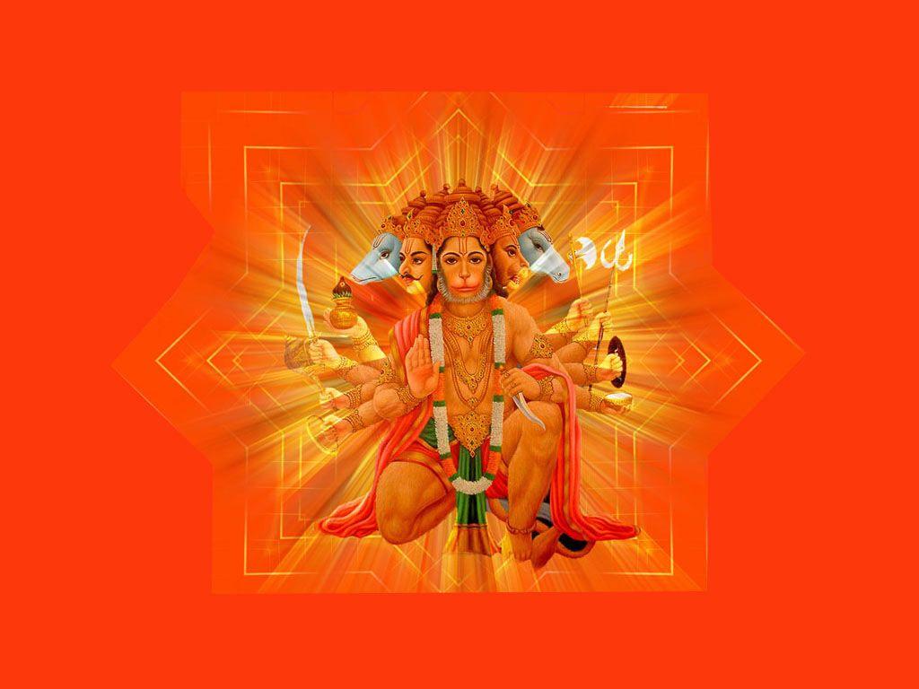 1024x768 Panchmukhi Hanuman Wallpaper