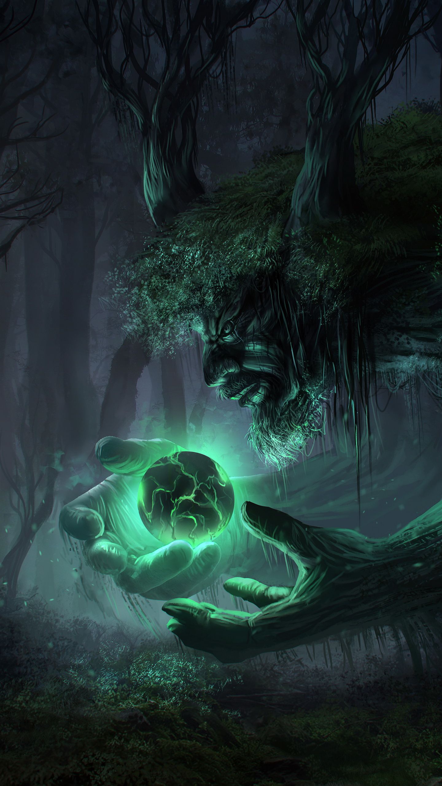 1440x2560 Wallpaper Dark Fantasy Forest, Forest, Enchanted Forest, Dark Fantasy, Plant, Background Free Image