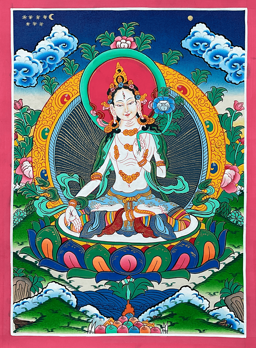 980x1330 White Tara Green Background