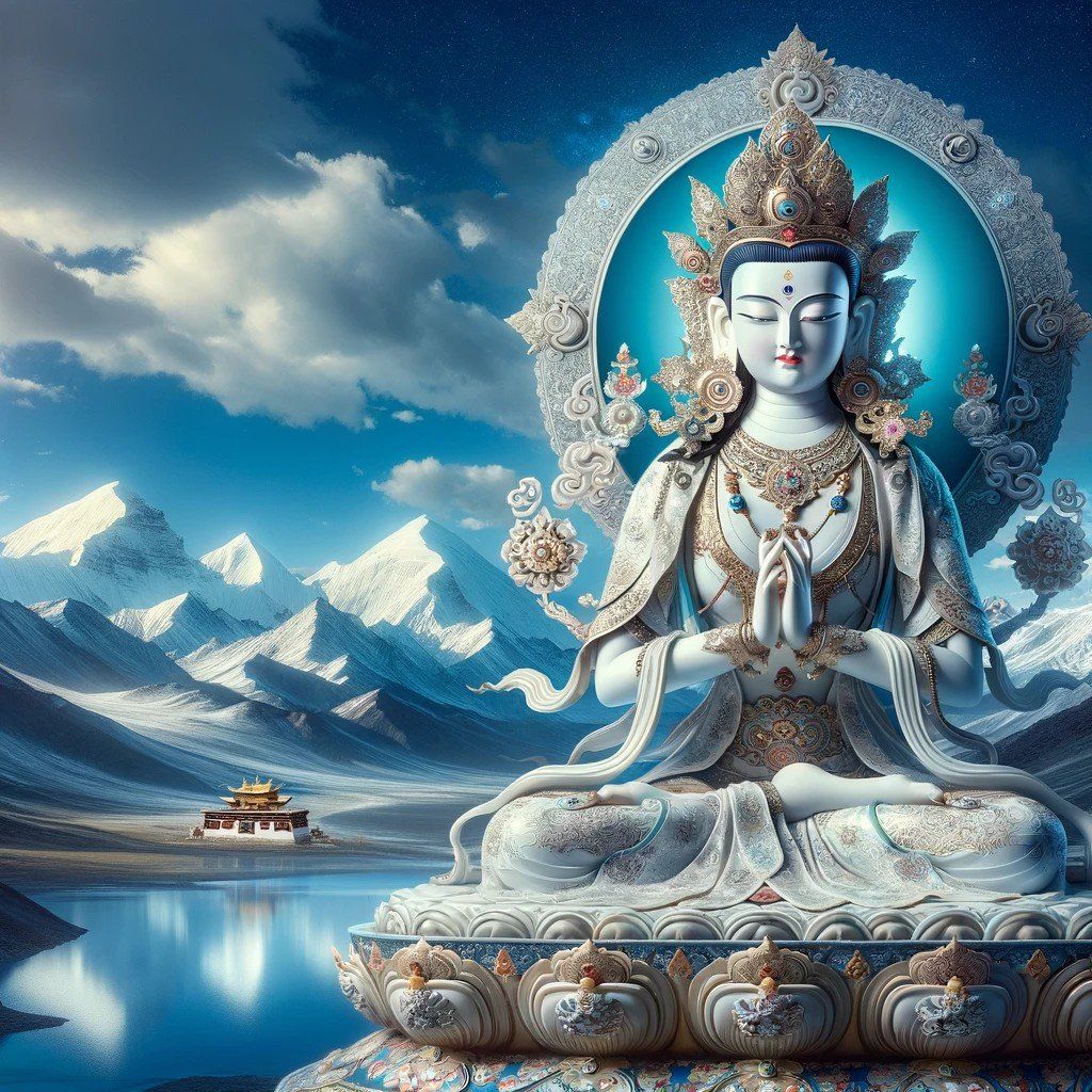 1024x1024 White Tara In The Mountains Of Tibet By DALL E