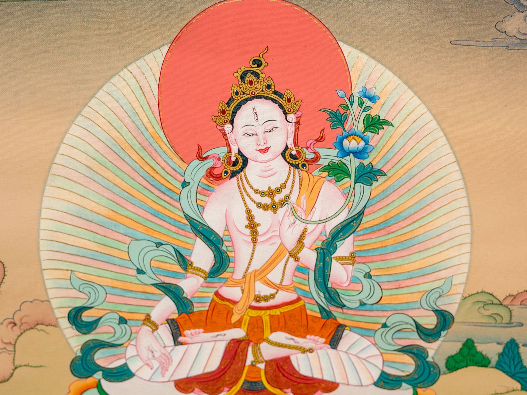 2048x1536 Original White Tara Thangka Painting Shop Sydney