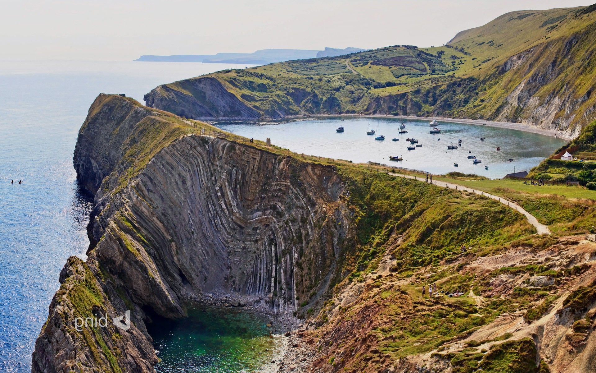 1920x1200 nature, Landscape, Cliff, Lake, Boat, Coast, Coves, England, UK Wallpaper HD / Desktop and Mobile Background