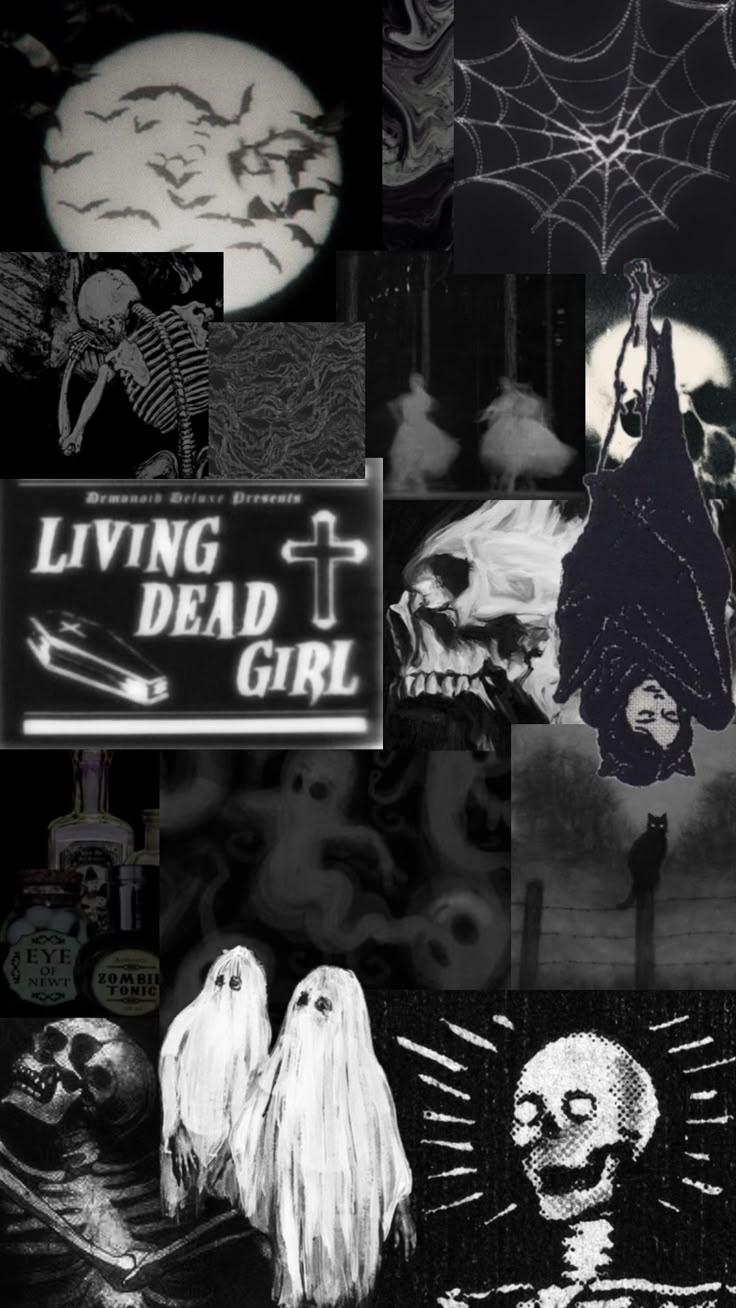 736x1308 fyp #fypshuffle #blackandwhite #black #wallpaper #vibes #vintage #dark #darkaesthetic #vampire #ghost #bats #skull #skeleton