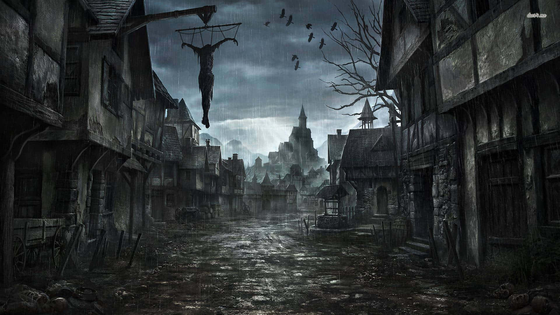 1920x1080 Download Embracing The Dark Ominous View Of Creepy Aesthetic Wallpaper