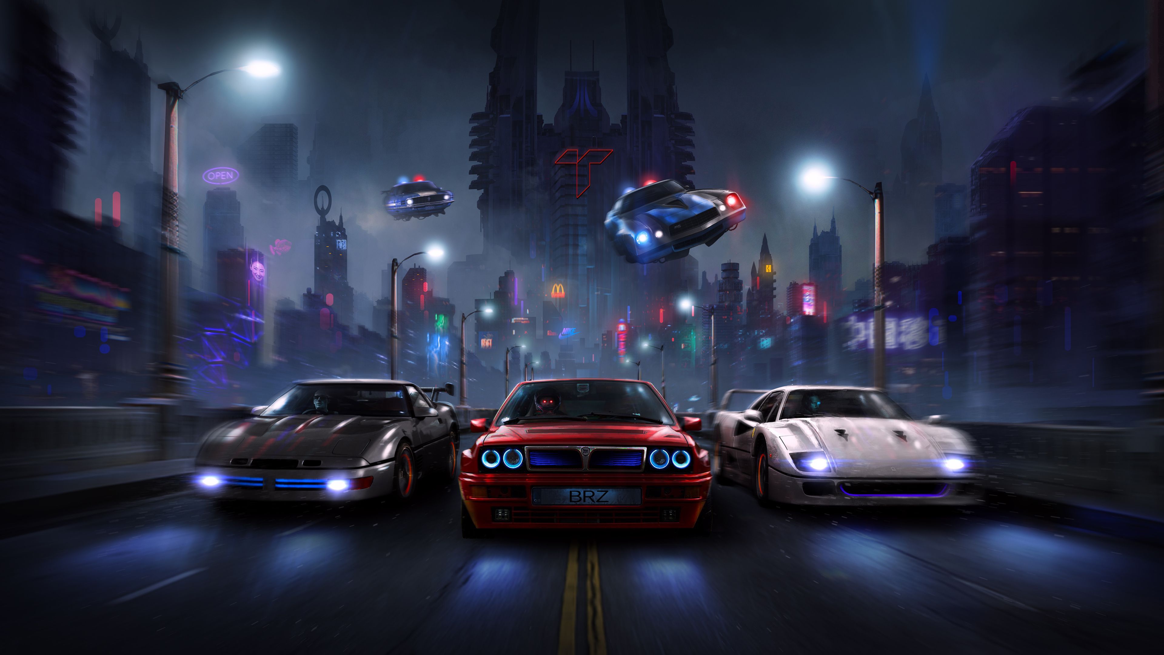 3840x2160 Night Cars 4k Wallpaper