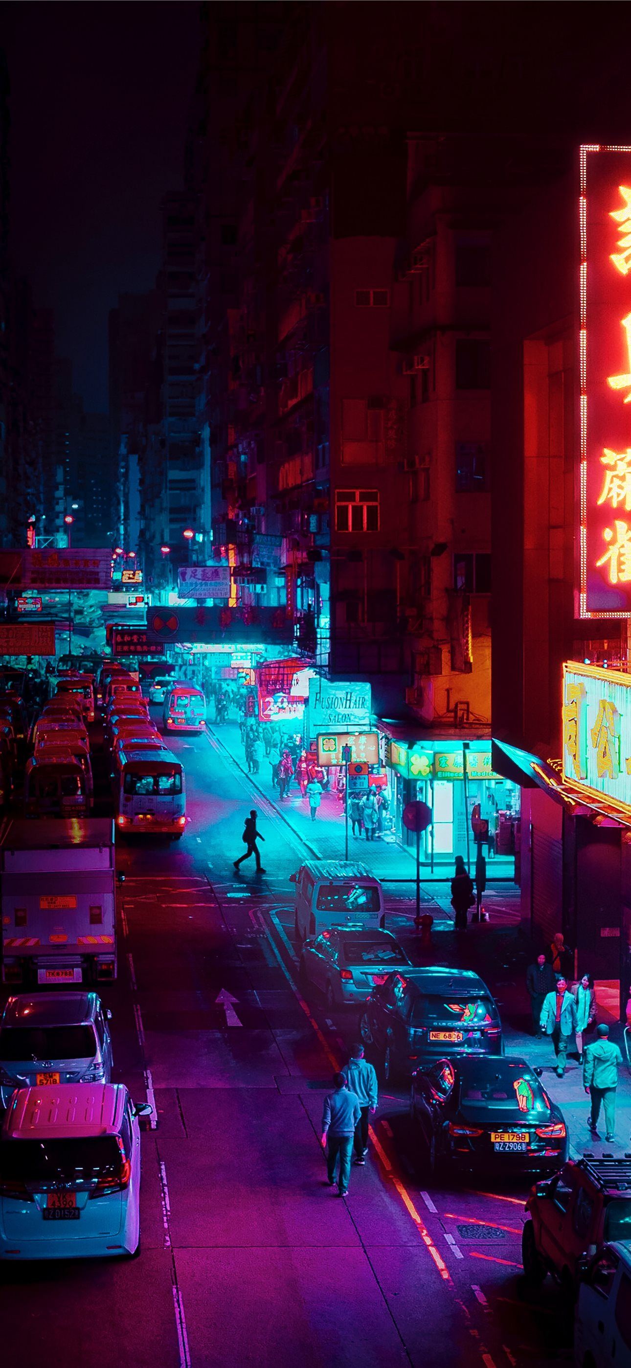 1290x2796 cars on road during night time iPhone Wallpaper Free Download