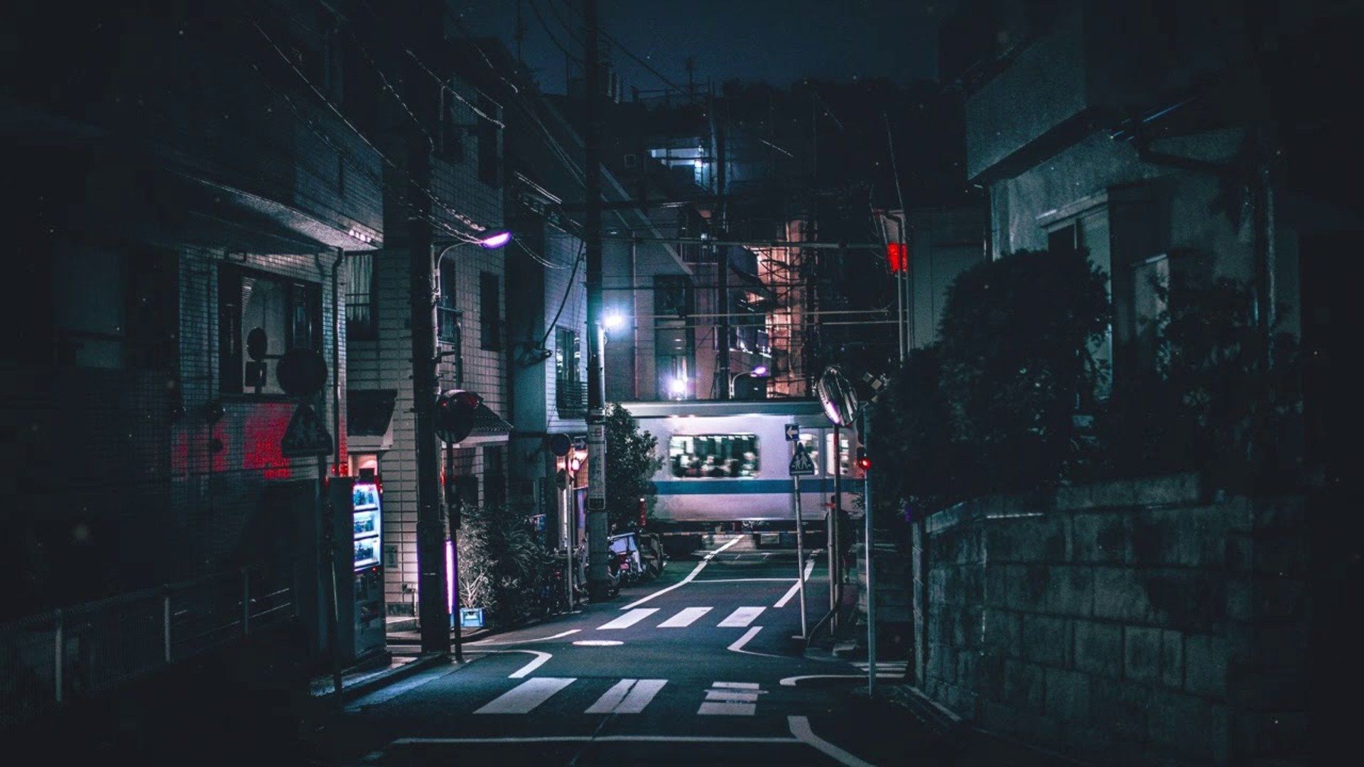 1920x1080 Street During Nighttime HD Dark Aesthetic Wallpaper