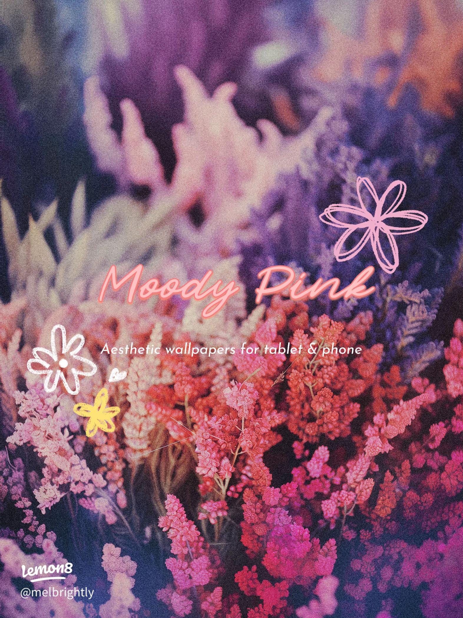 1572x2100 Moody Pink Botanical Wallpaper for a Cozy Aesthetic