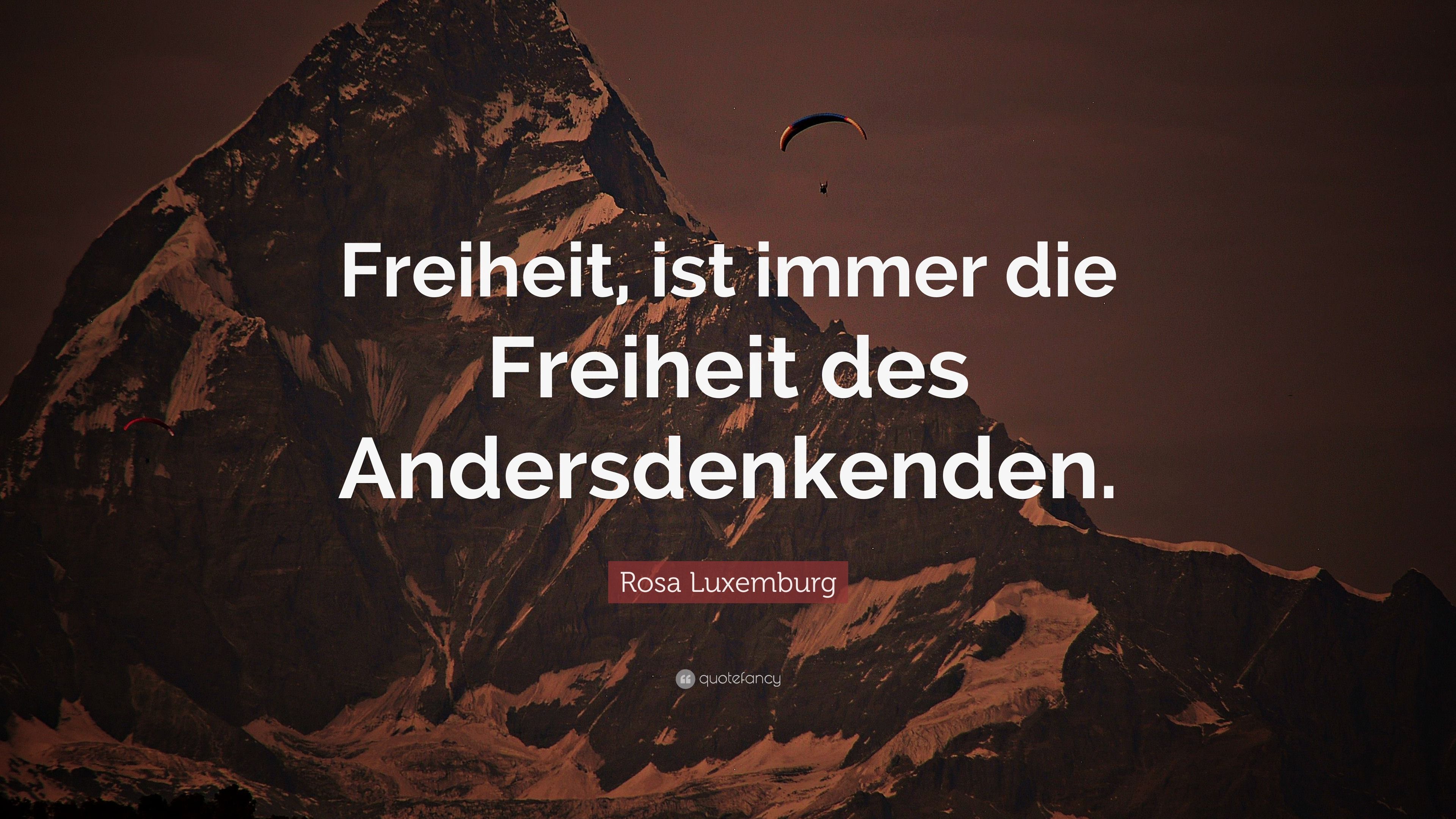 3840x2160 Rosa Luxemburg Quote: “Freiheit, ist immer die Freiheit des Andersdenkenden.”
