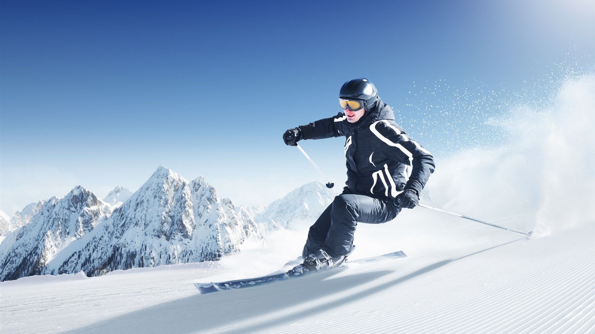 1920x1080 Ski Mountains Snow Sports HD Widescreen Wallpaper
