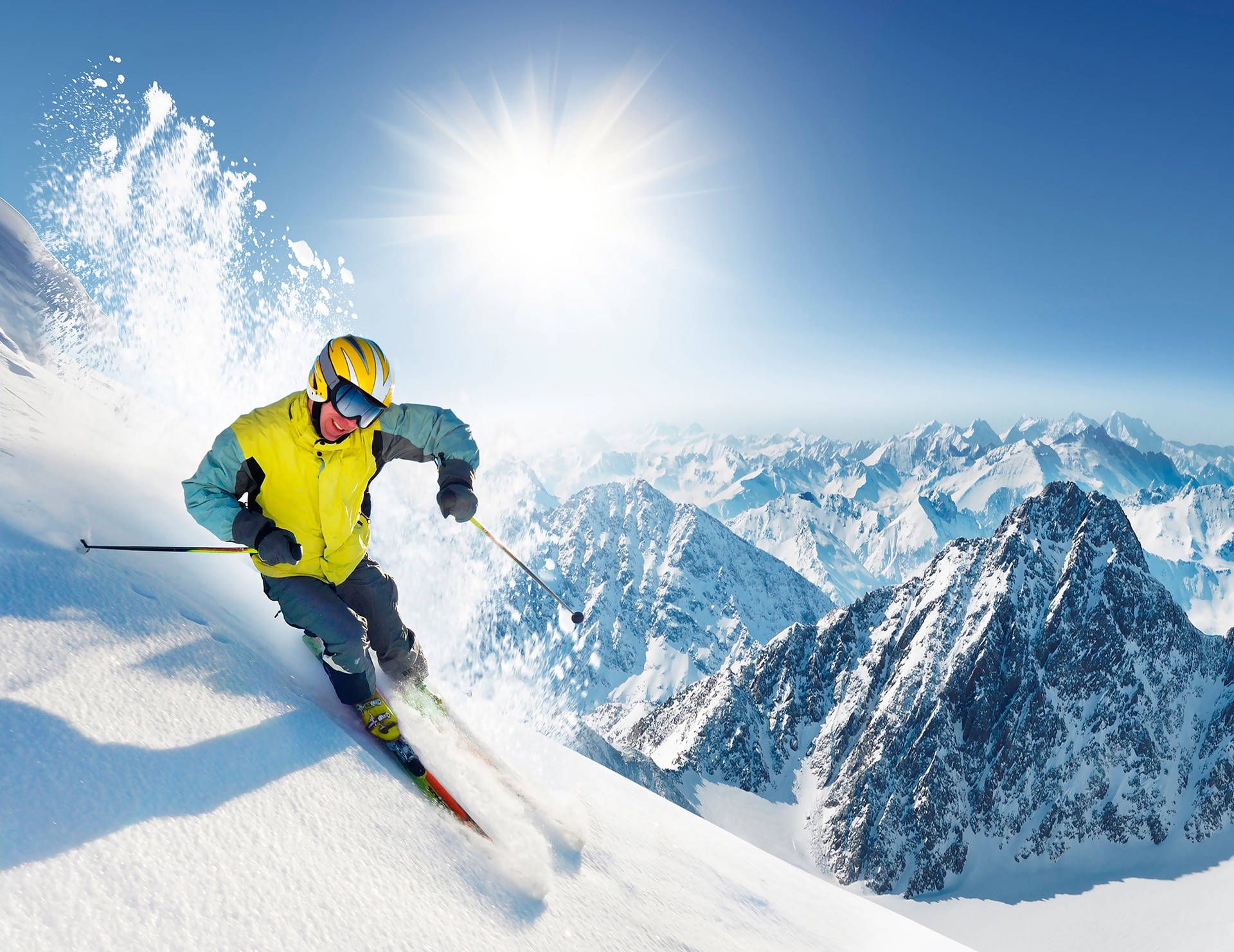 1920x1481 Download Skiing Mountain Peak Wallpaper