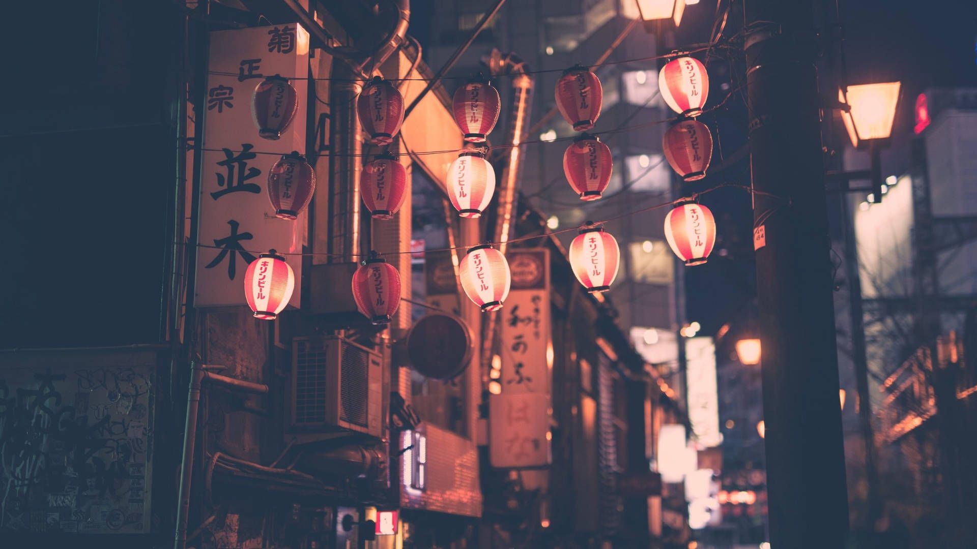 1920x1080 Download Filtered Asian Night Aesthetic Street Photography Wallpaper