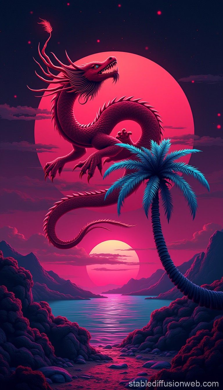 768x1344 Red Asian Dragon Phone Wallpaper. Stable Diffusion Online