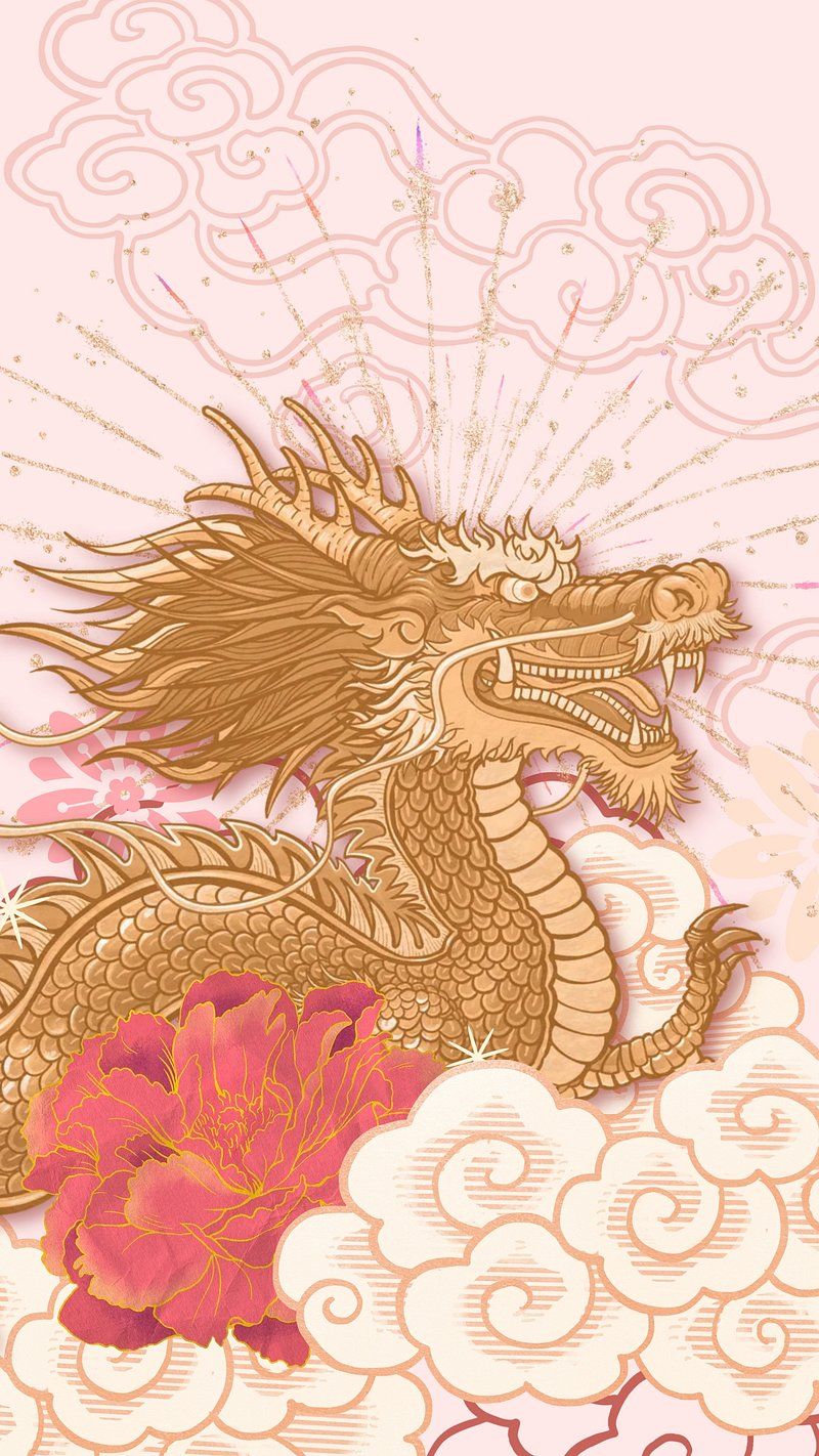 800x1422 Festive Chinese dragon mobile wallpaper. Premium Photo Illustration