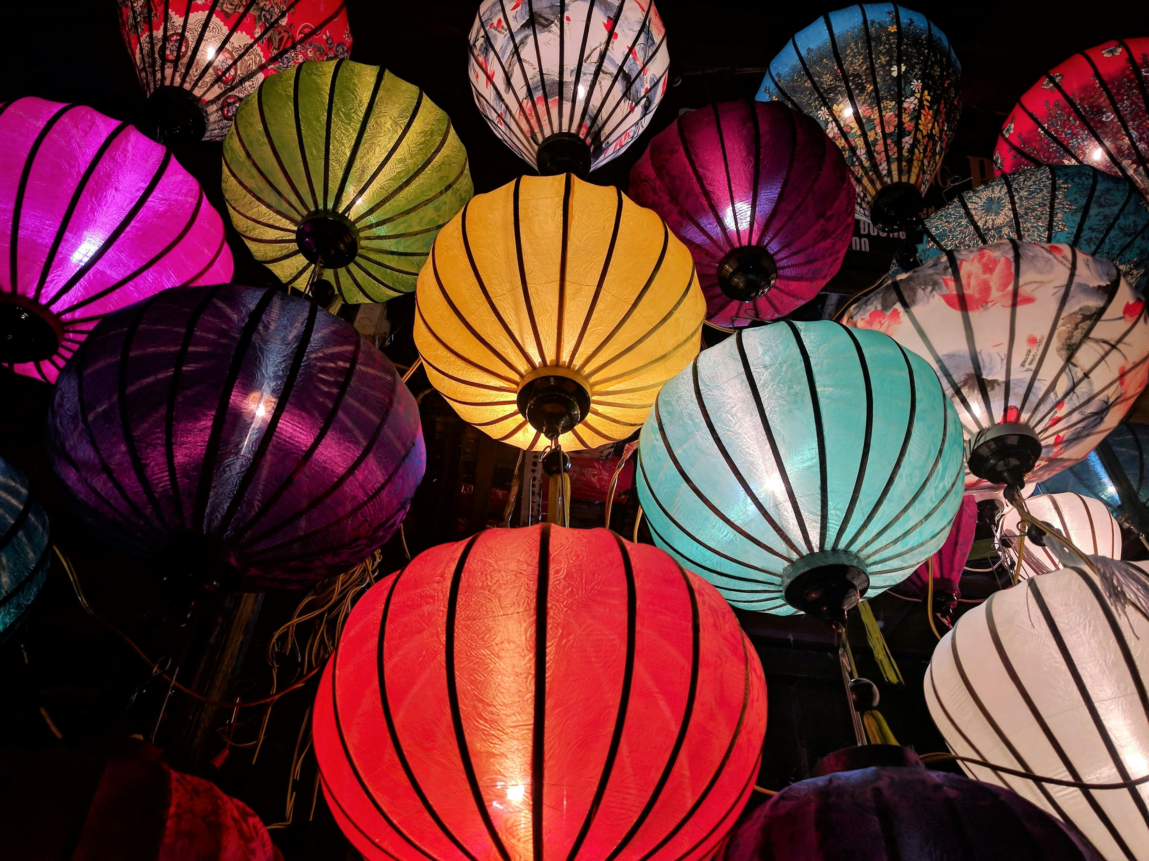 4032x3024 Red, Blue, Yellow, and White Sky Lantern Lot · Free