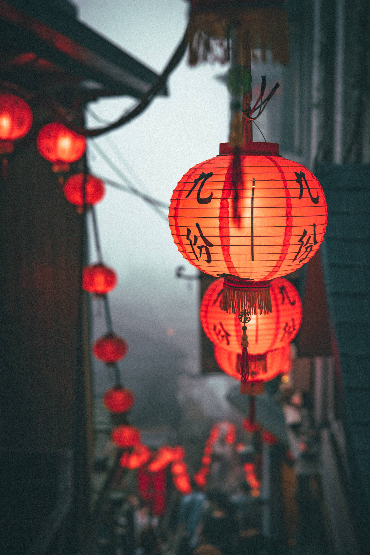 1280x1920 Download Orange Chinese Lanterns Wallpaper