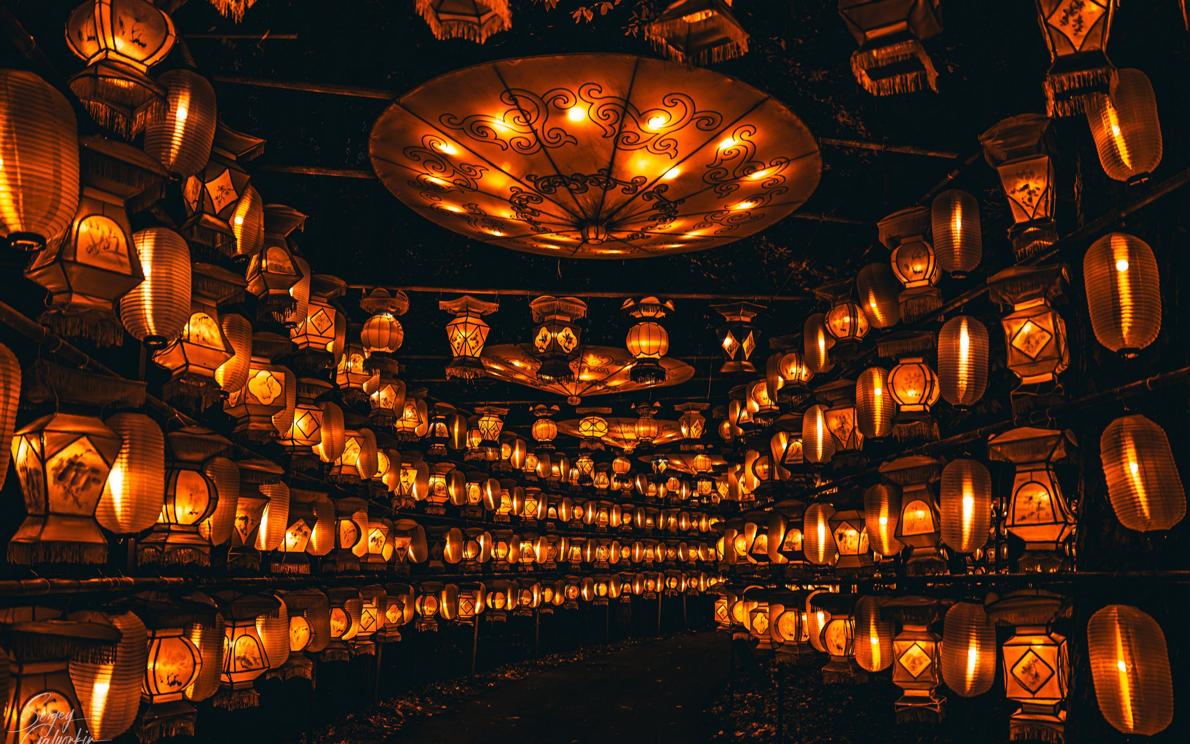 3840x2400 Chinese lanterns Wallpaper 4k for Desktop