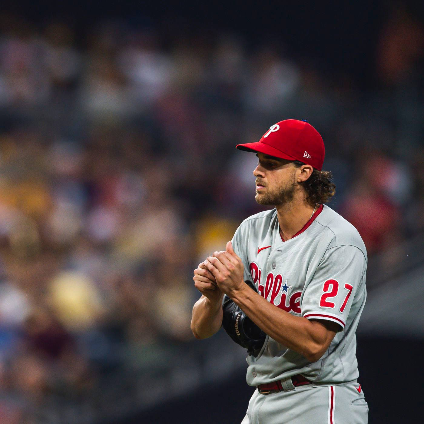 1400x1400 Download Aaron Nola Clasped Hands Wallpaper