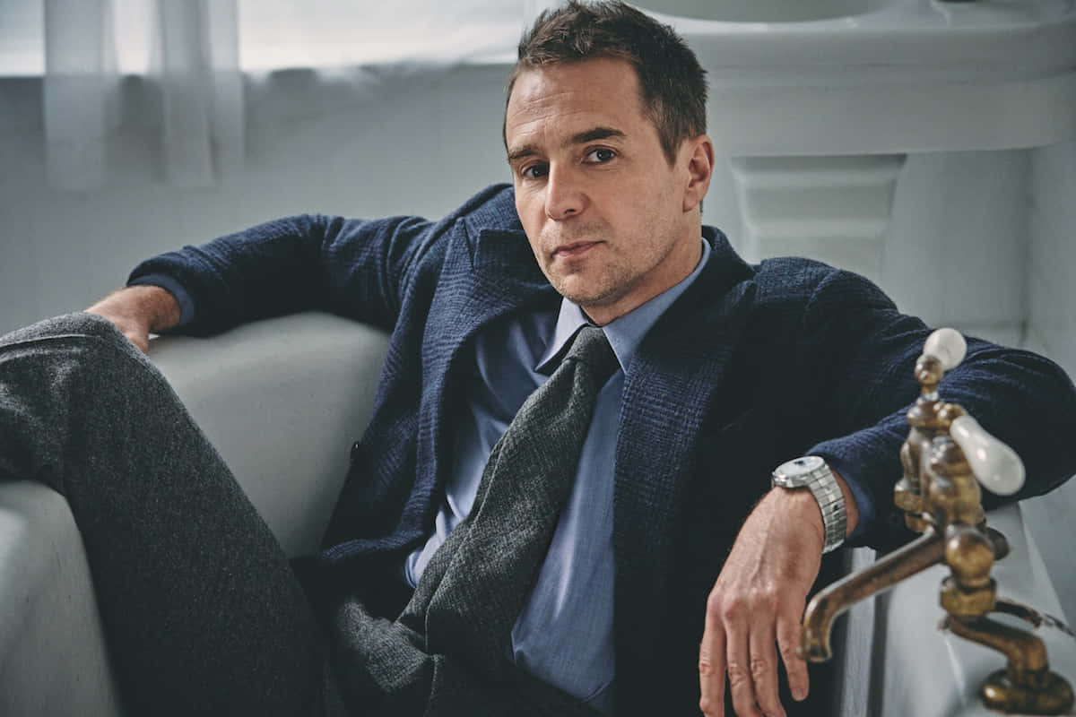 1200x800 Download Sam Rockwell Black Suit Creative Photography Wallpaper