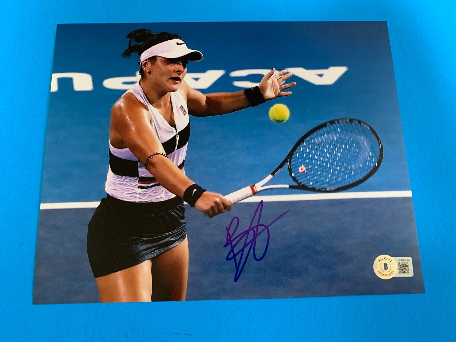 1600x1200 Bianca Andreescu Tennis Signed Auto 8x10 PHOTO Beckett BAS Authentication