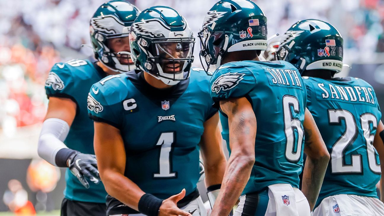 1296x729 Jalen Hurts' budding chemistry with DeVonta Smith provides Eagles with hope amid another loss Eagles Blog- ESPN