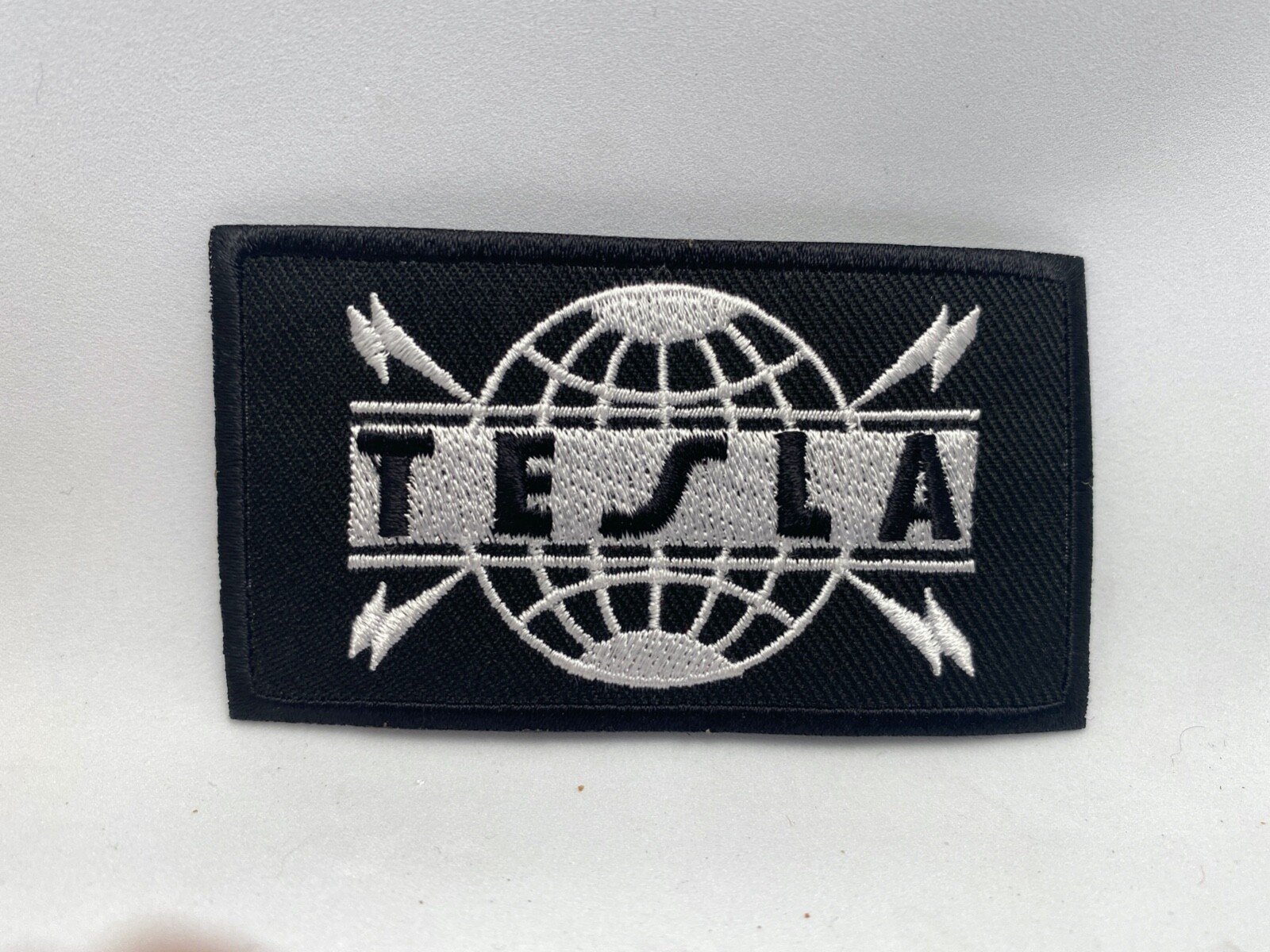1600x1200 TESLA THE BAND NEW EMBROIDERED COMPANY IRON ON NAME PATCH TAG 2t X 4w