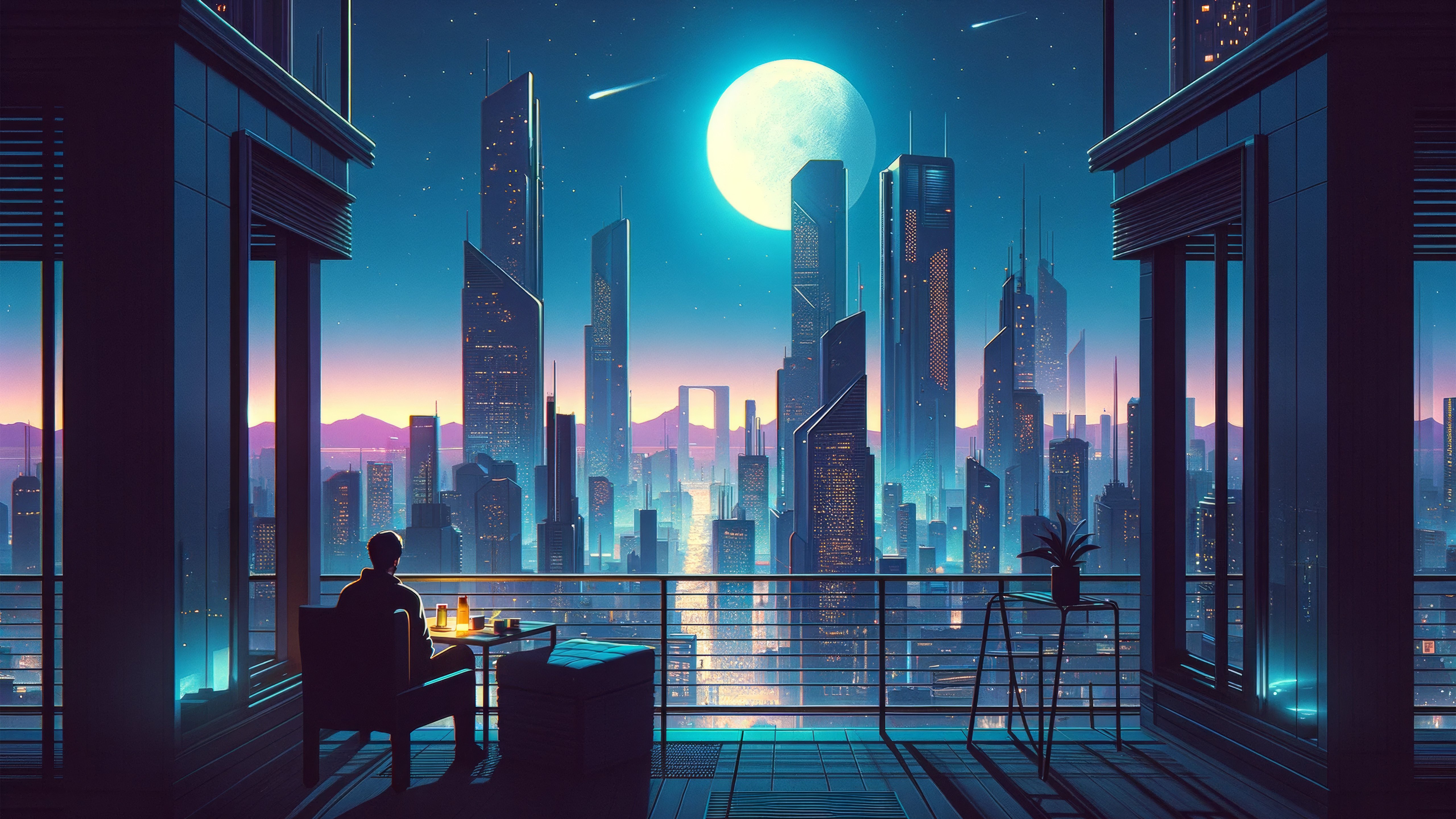 5120x2880 Lofi Wallpaper 4K, Night City, Metropolitan, Urban