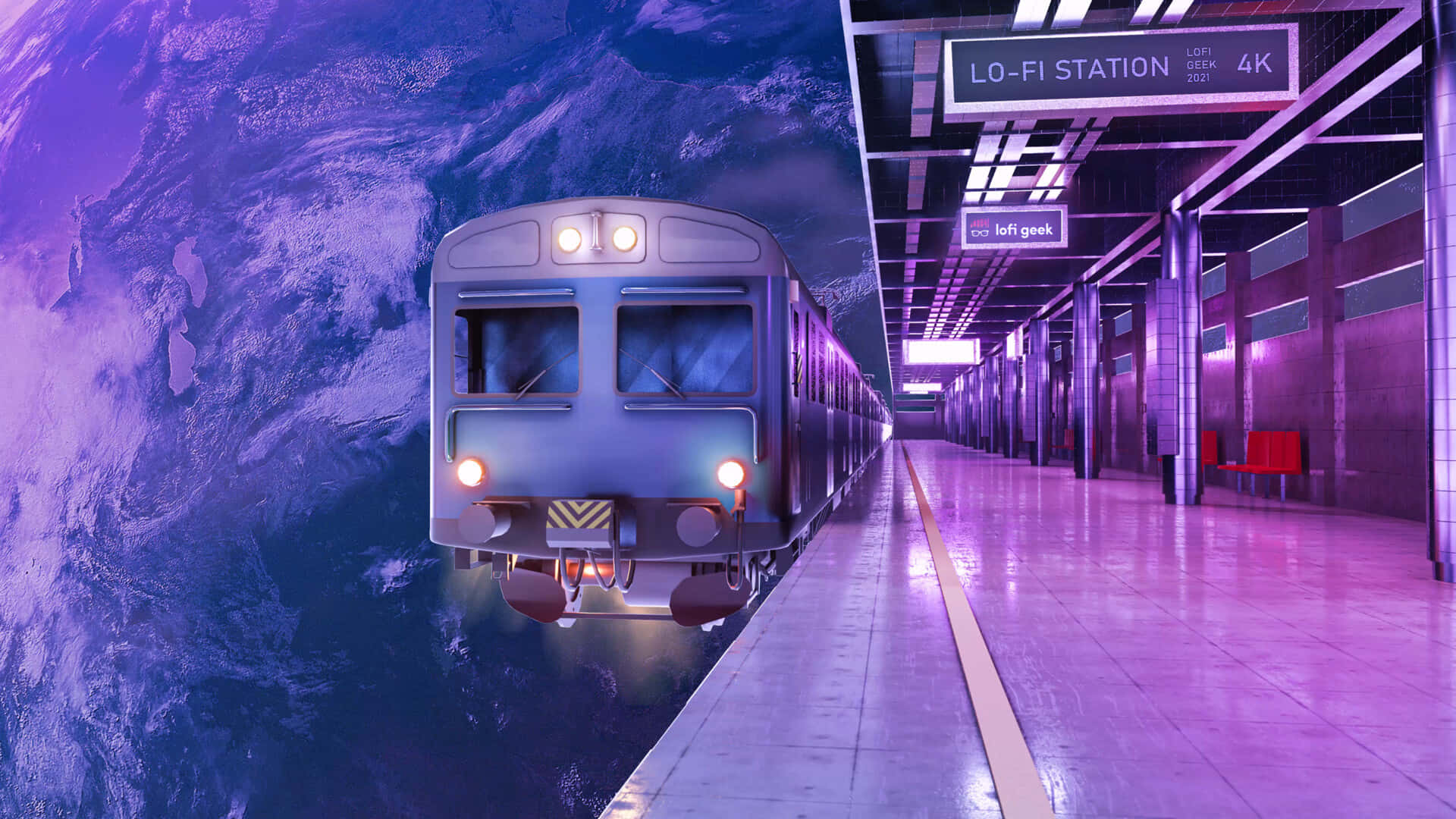 1920x1080 Download a train is in a station Background