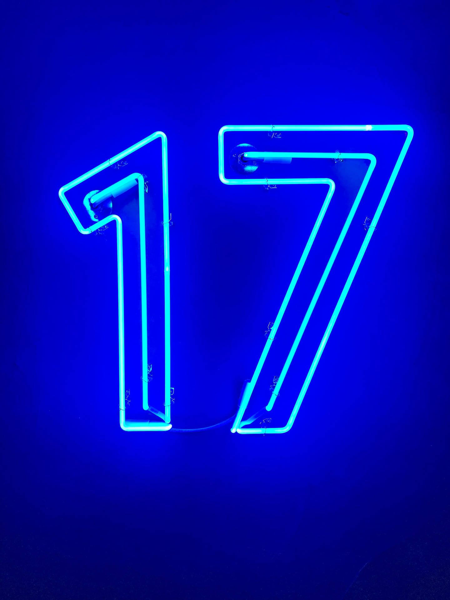 1440x1920 Download Seventeen In Neon Blue iPhone Wallpaper