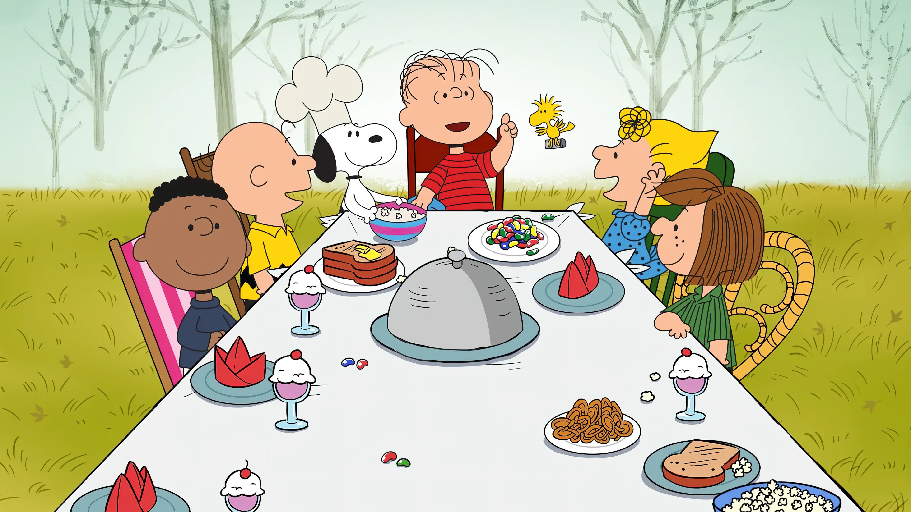 3840x2160 Thanksgiving Wallpaper 4K, Charlie Brown, Peanuts, Snoopy