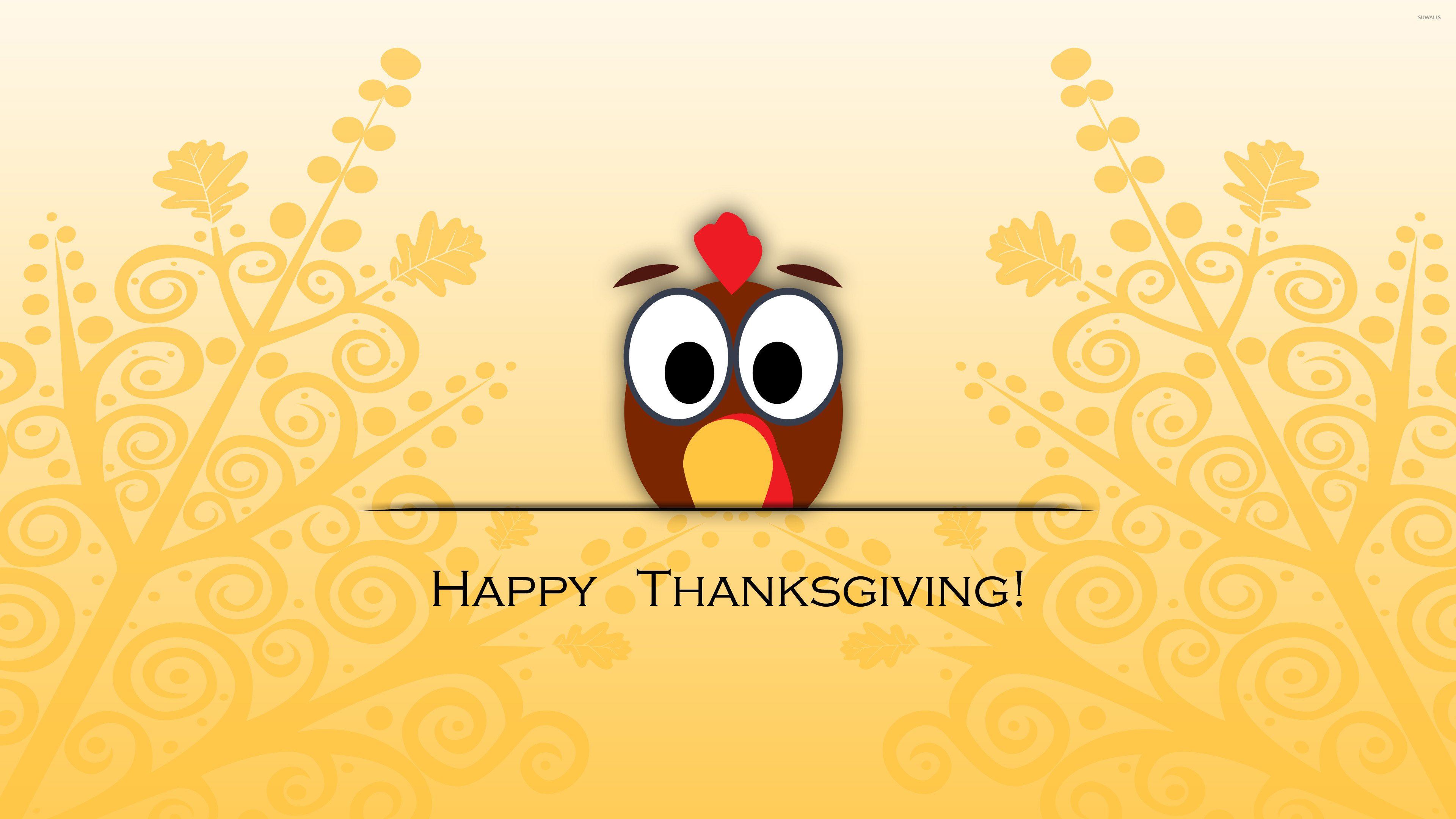 3840x2160 Colorful Owl 4K HD Thanksgiving Wallpaper