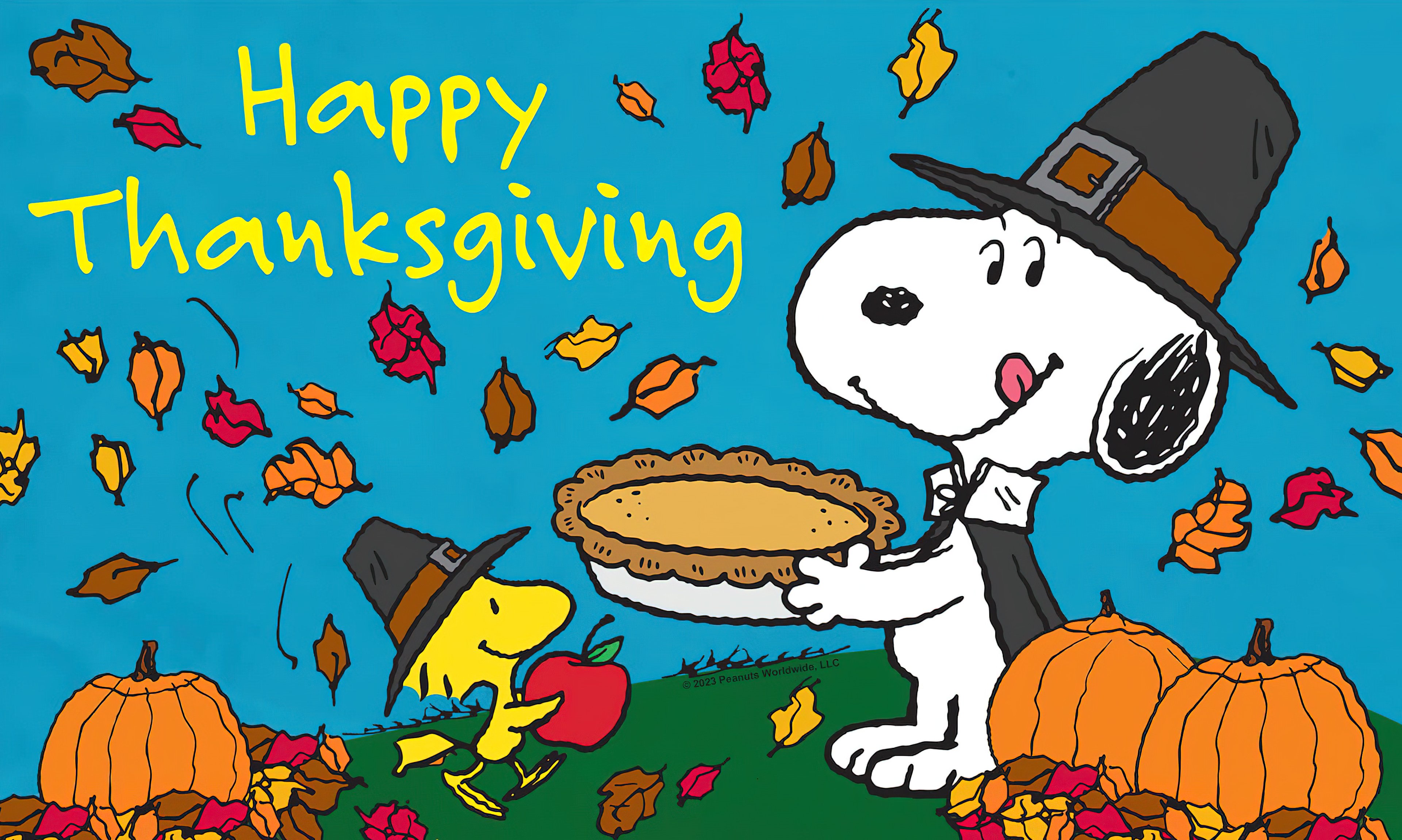 3840x2302 Snoopy Thanksgiving Wallpaper and Background
