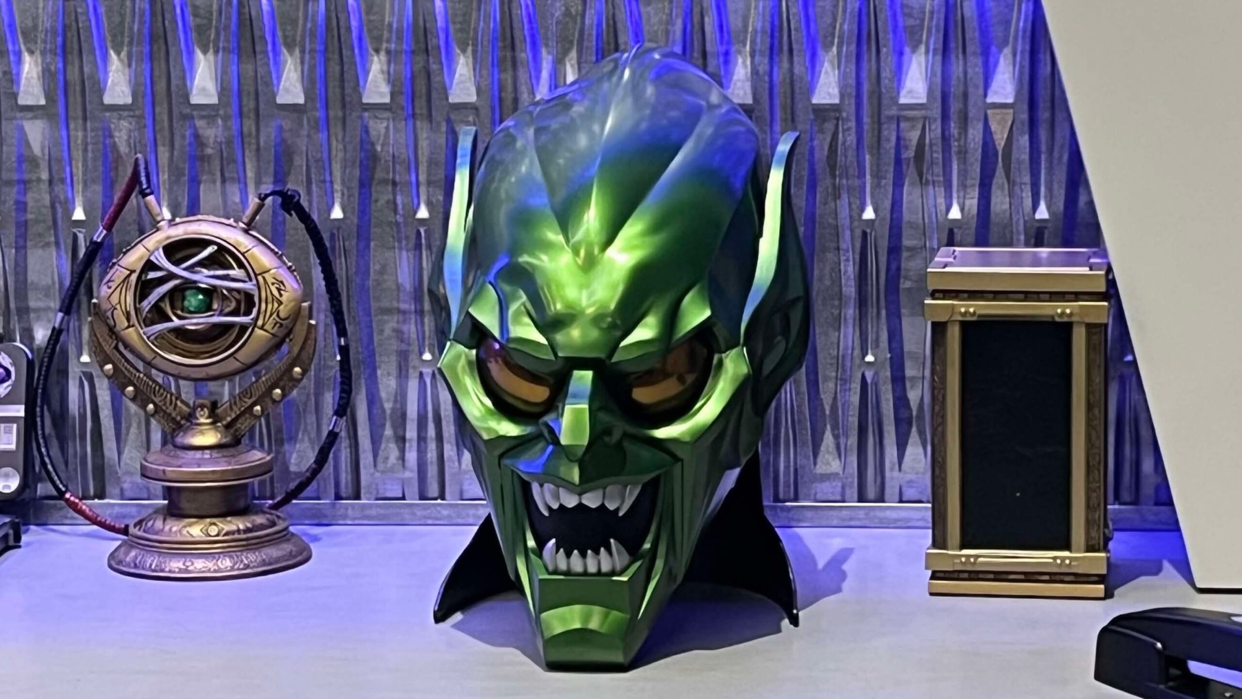 2560x1440 Get Your Goblin On: The No Way Home Green Goblin Helmet Lands at Epcot!. Chip and Company