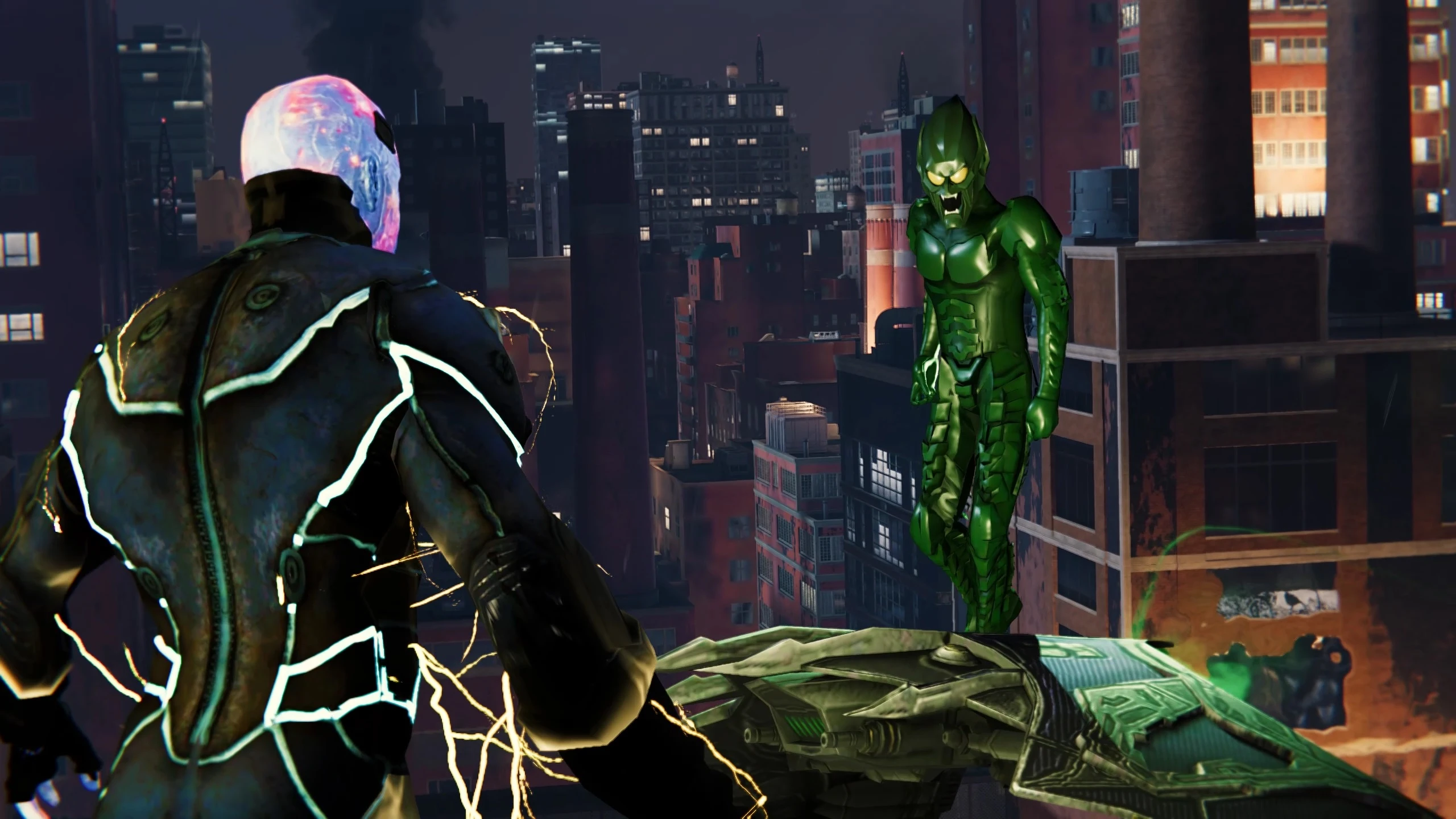 2560x1440 Green Goblin Electro At Marvel's Spider Man Remastered Nexus And Community