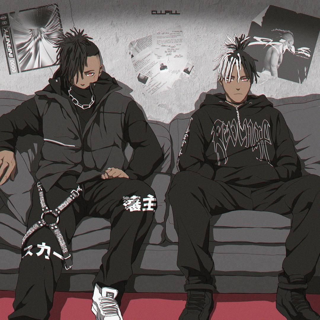 1080x1080 Download Xxxtentacion Anime With Scarlxrd Wallpaper