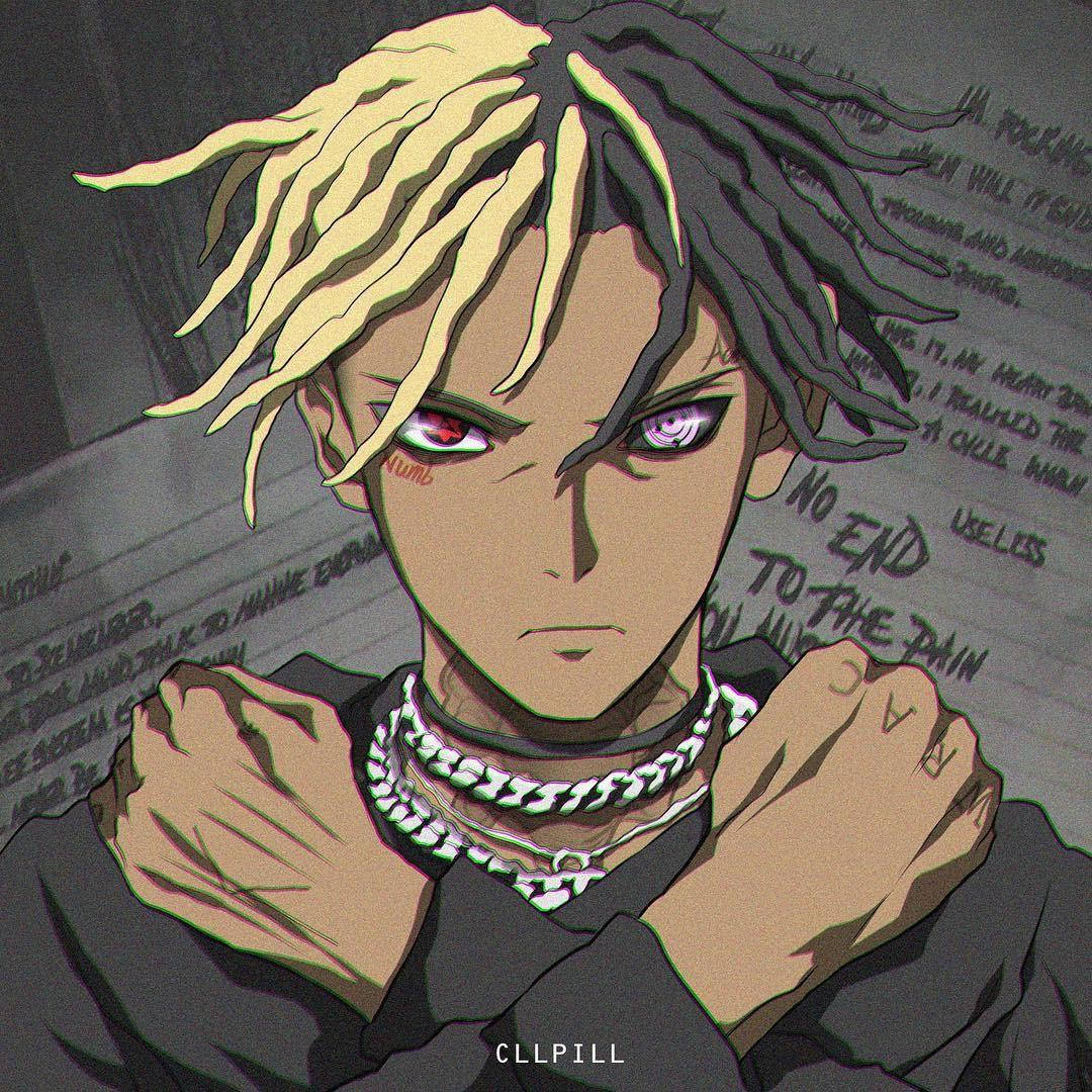 1080x1080 Download Xxxtentacion Anime Cartoon Wakanda Forever Wallpaper