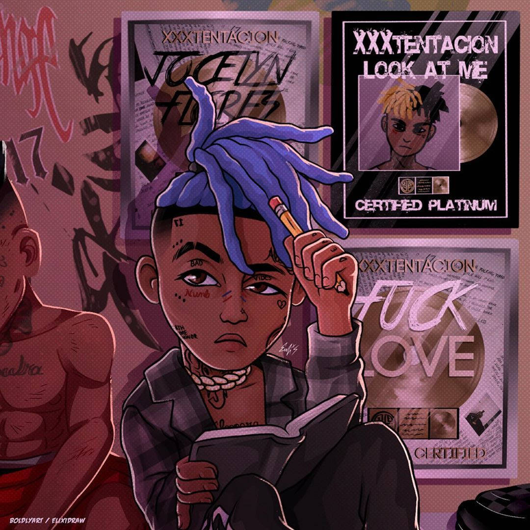1080x1080 Xxxtentacion Anime Wallpaper