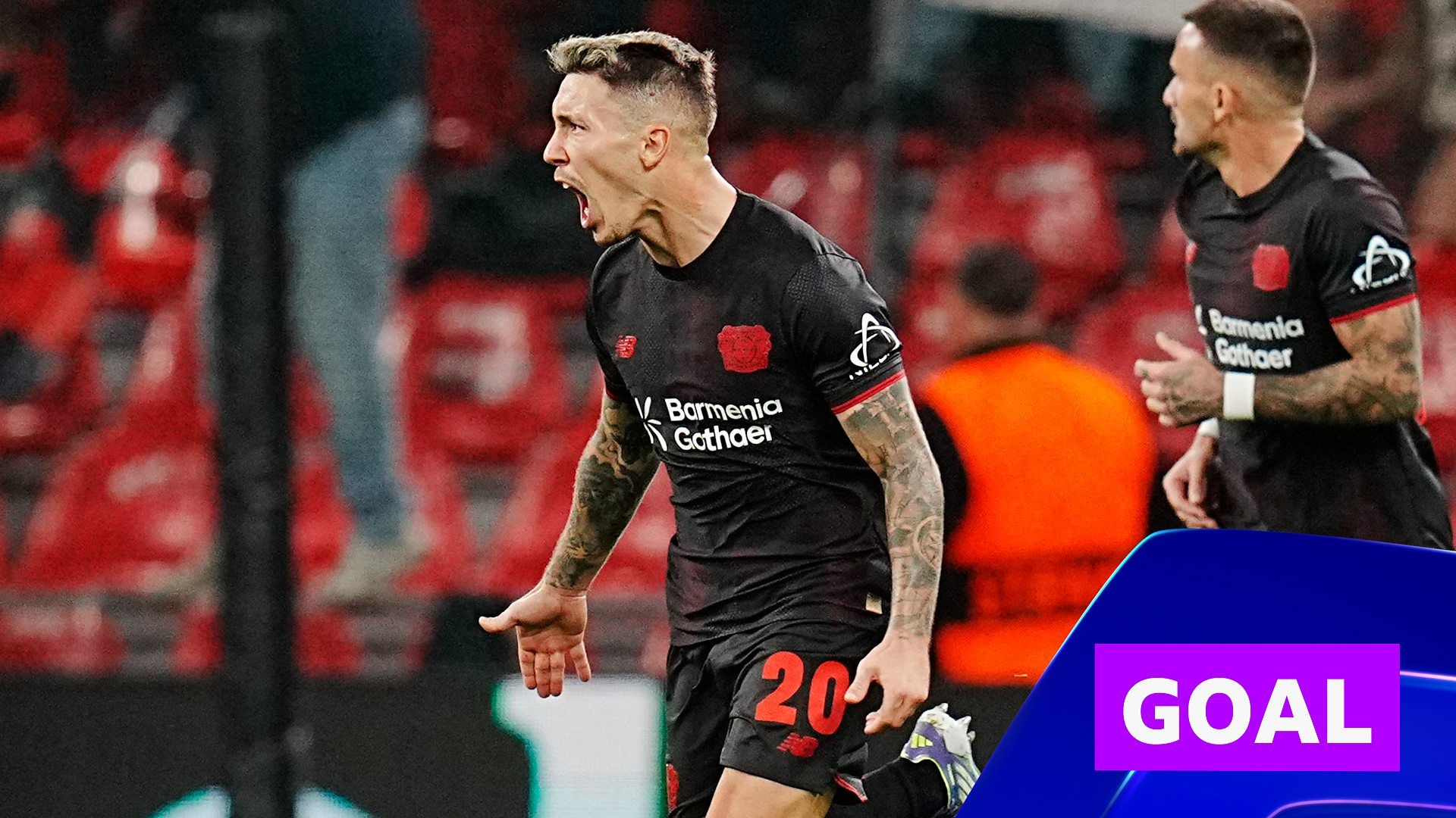 1920x1080 Champions League: Copenhagen V Bayer Leverkusen Grimaldo Scores Stunning Free Kick