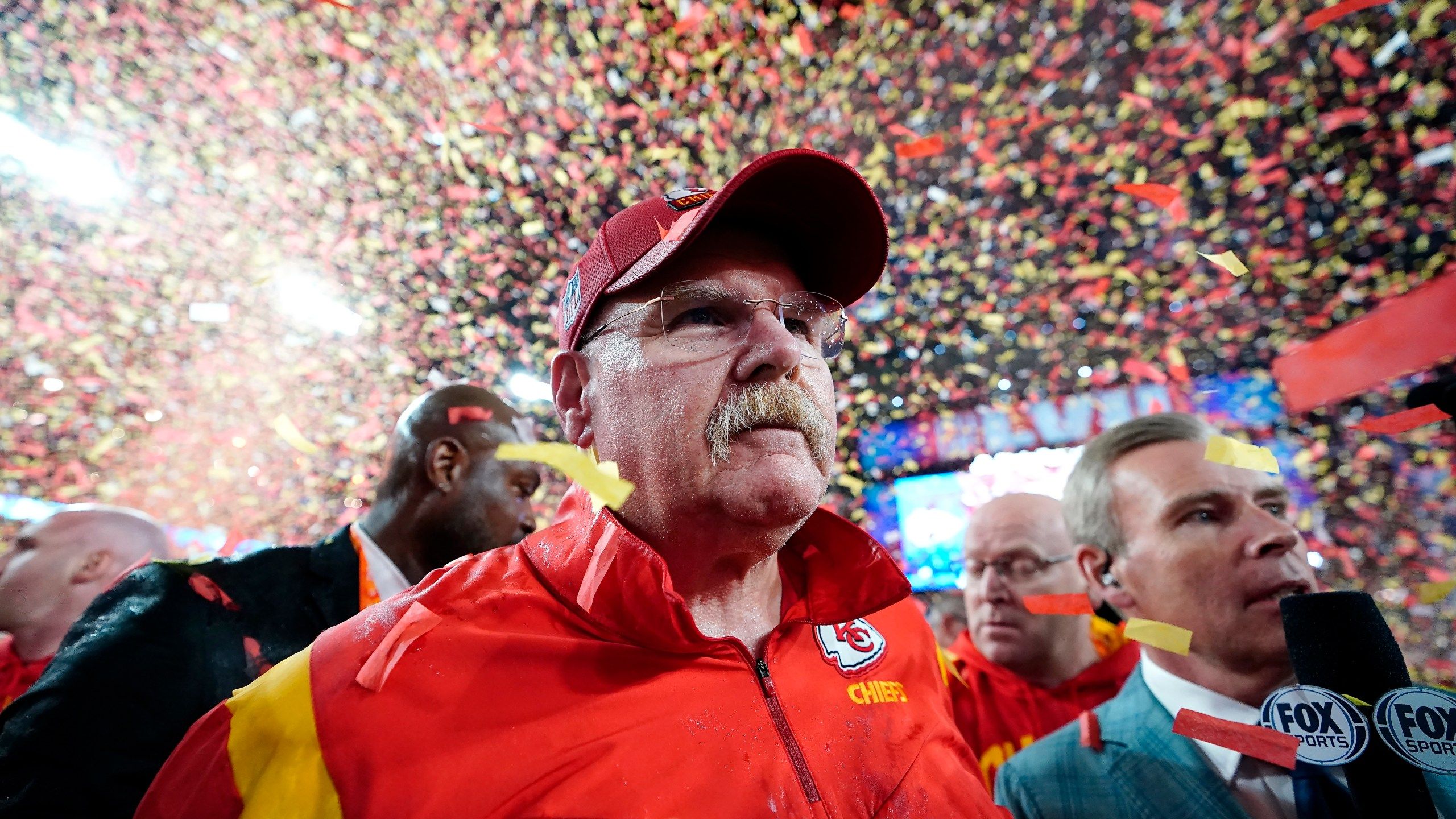 2560x1440 Kansas City Chiefs coach Andy Reid ordered pizza after SBLVII