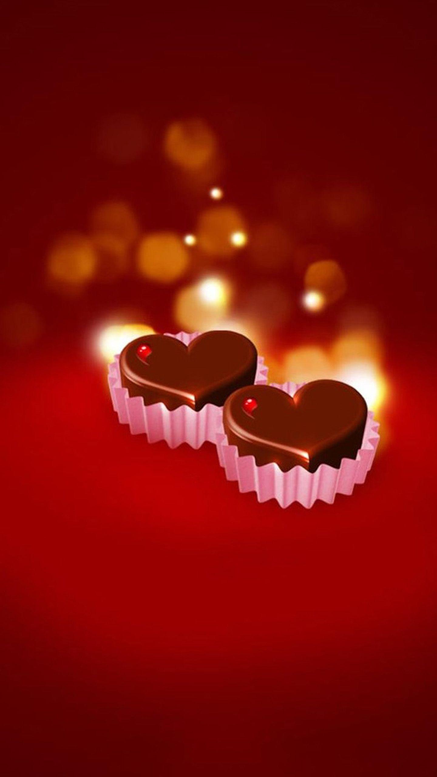 1440x2560 3D Chocolate Heart Galaxy S7 Wallpaper Full HD Mobile