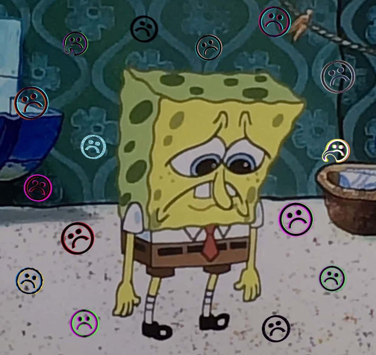 1242x1175 Spongebob Crying Wallpaper