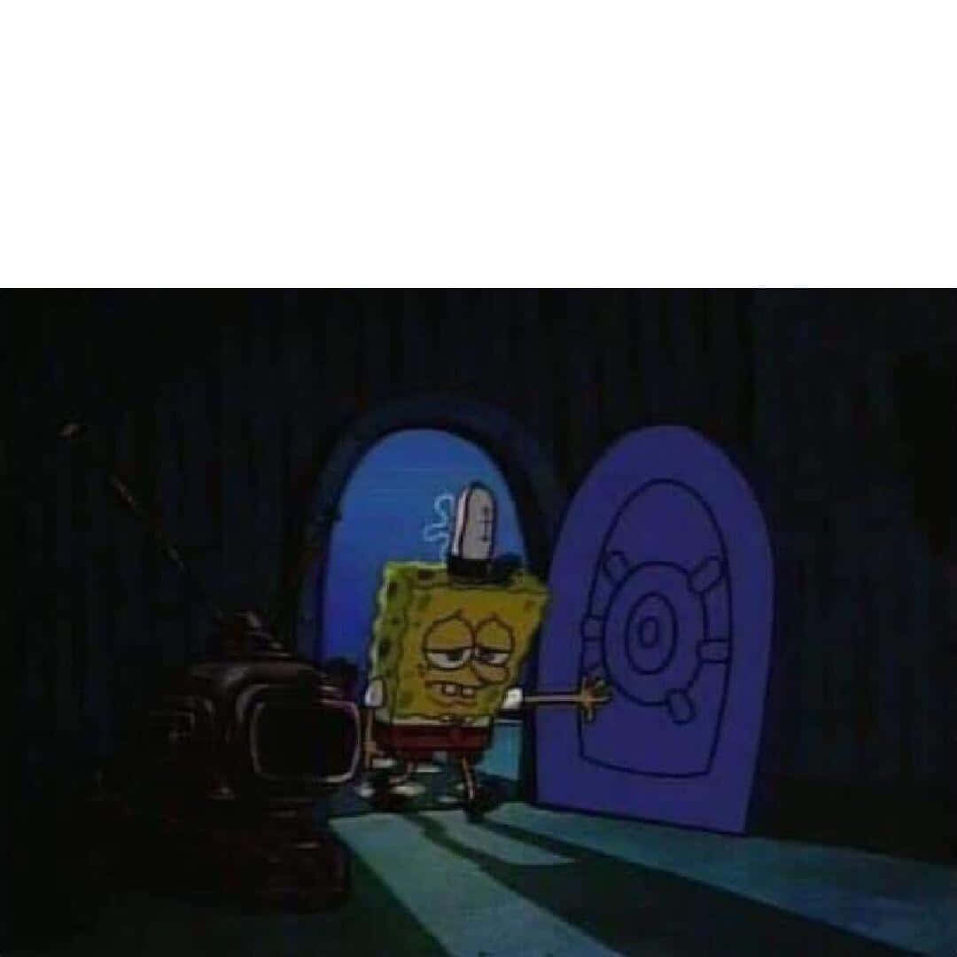 1080x1080 Download Spongebob Crying Entering His Home Wallpaper