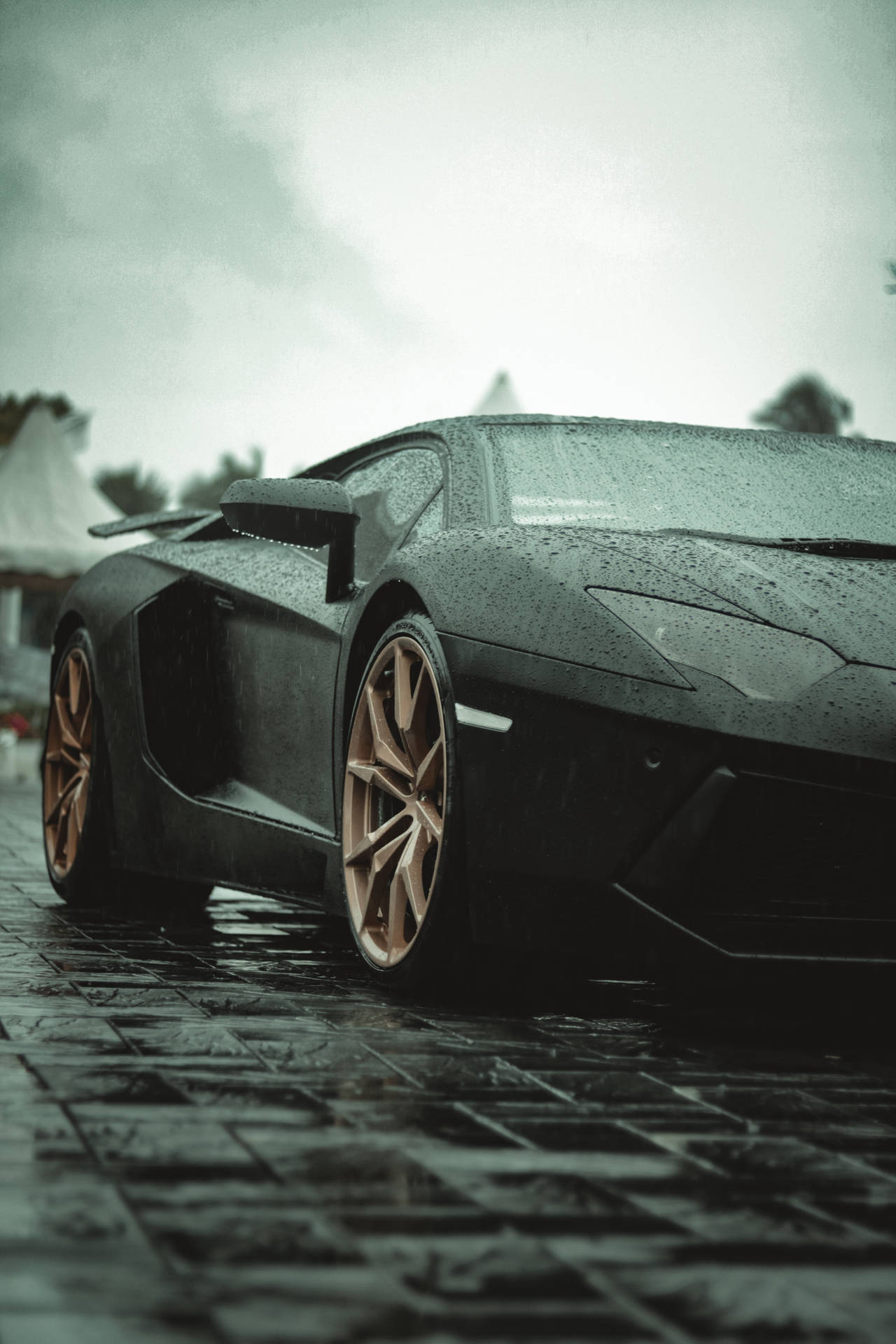 1280x1920 Download In Rain Lamborghini Galaxy Wallpaper