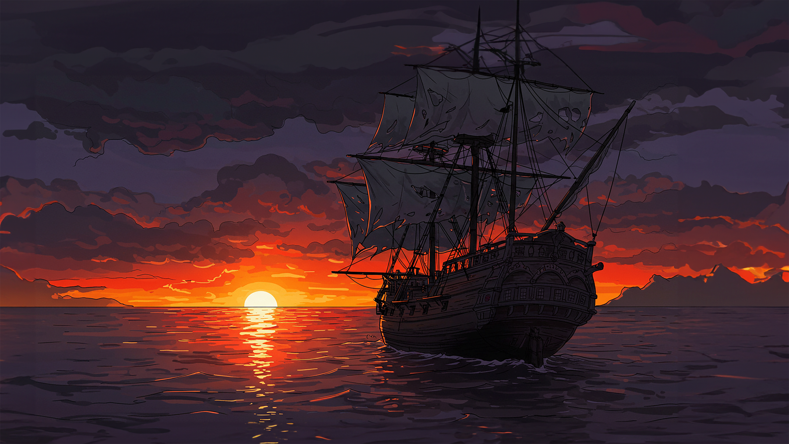3000x1688 Sailing Ship Best 4K Desktop Wallpaper Backdrops And 8K Background 12k High Resolution HD Of 2025 For Apple Mac Windows PC Linux Chromebooks